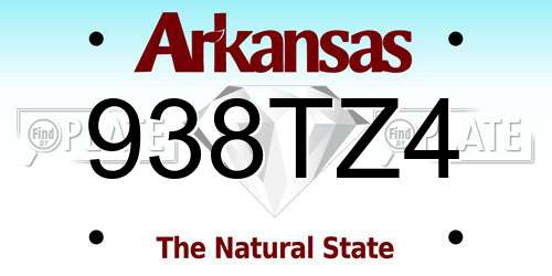 938TZ4 Arkansas License Plate
