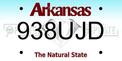 938UJD Arkansas License Plate