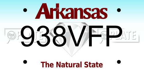 938VFP Arkansas License Plate
