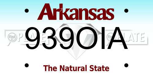 939OIA Arkansas License Plate