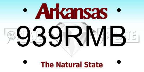 939RMB Arkansas License Plate