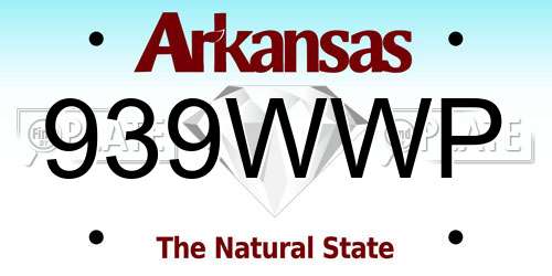 939WWP Arkansas License Plate
