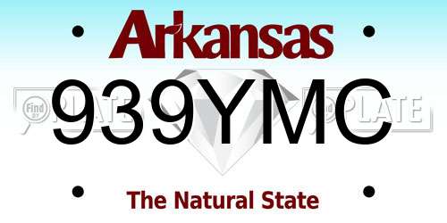 939YMC Arkansas License Plate