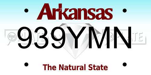 939YMN Arkansas License Plate