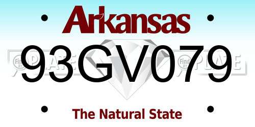 93GV079 Arkansas License Plate
