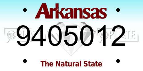 9405012 Arkansas License Plate