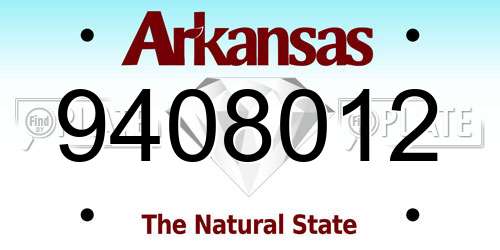 9408012 Arkansas License Plate