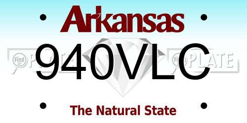 940VLC Arkansas License Plate