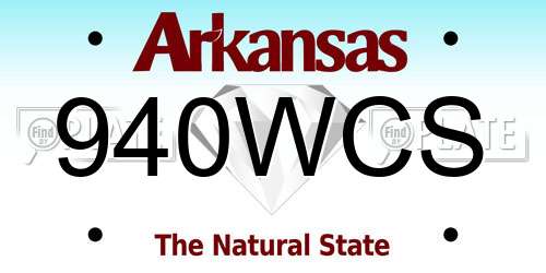 940WCS Arkansas License Plate