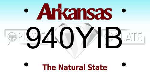 940YIB Arkansas License Plate