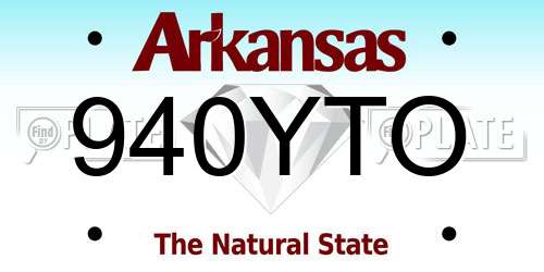 940YTO Arkansas License Plate