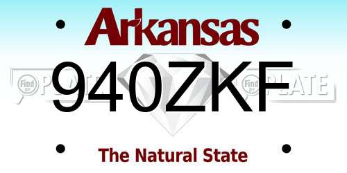 940ZKF Arkansas License Plate