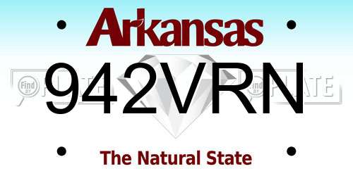 942VRN Arkansas License Plate