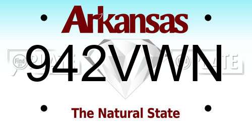 942VWN Arkansas License Plate