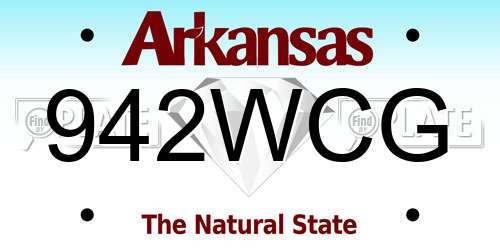 942WCG Arkansas License Plate