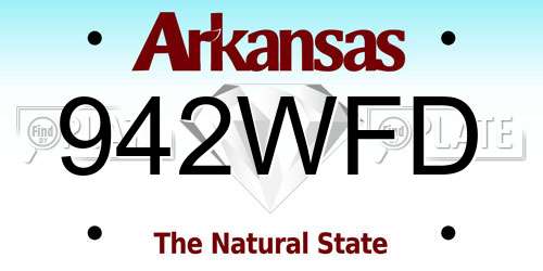 942WFD Arkansas License Plate