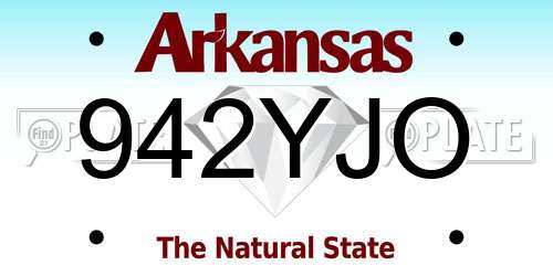 942YJO Arkansas License Plate