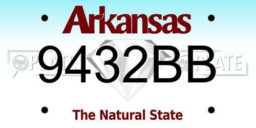 9432BB Arkansas License Plate