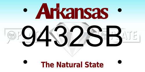 9432SB Arkansas License Plate