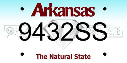 9432SS Arkansas License Plate