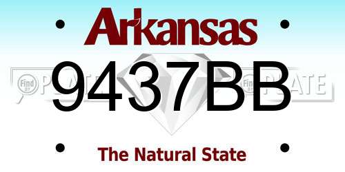 9437BB Arkansas License Plate