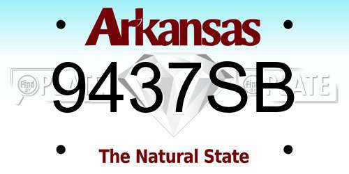 9437SB Arkansas License Plate