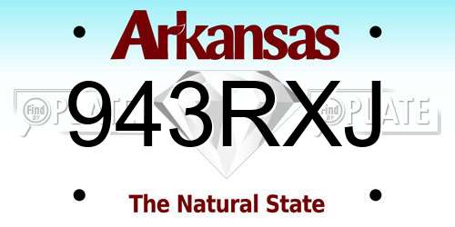943RXJ Arkansas License Plate
