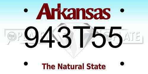 943T55 Arkansas License Plate