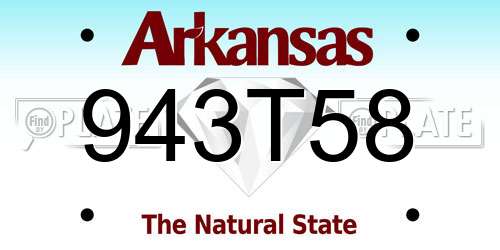 943T58 Arkansas License Plate
