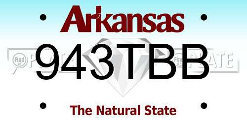 943TBB Arkansas License Plate