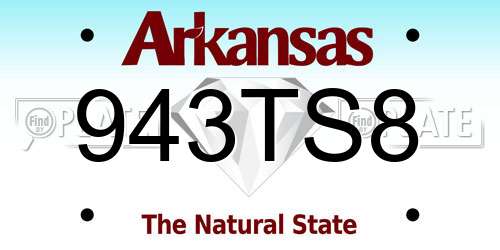 943TS8 Arkansas License Plate