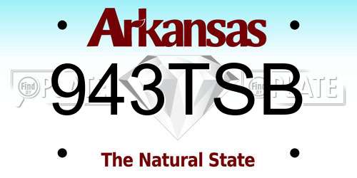 943TSB Arkansas License Plate