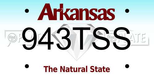 943TSS Arkansas License Plate