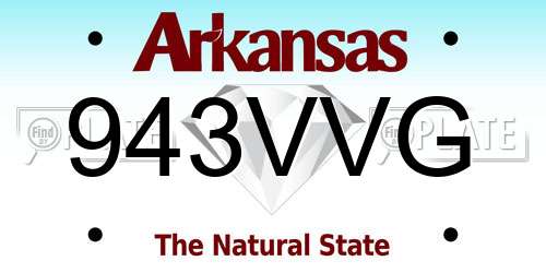 943VVG Arkansas License Plate