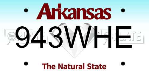 943WHE Arkansas License Plate