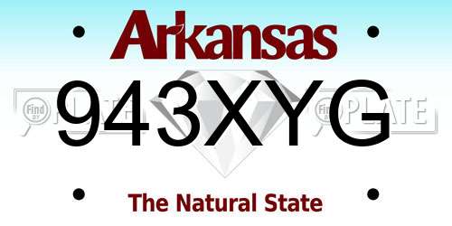 943XYG Arkansas License Plate