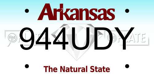 944UDY Arkansas License Plate