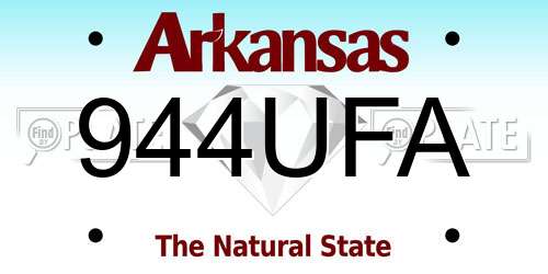 944UFA Arkansas License Plate