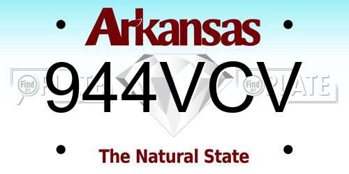 944VCV Arkansas License Plate