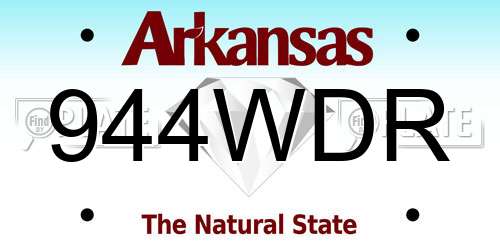 944WDR Arkansas License Plate