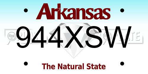 944XSW Arkansas License Plate