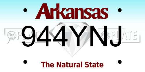 944YNJ Arkansas License Plate