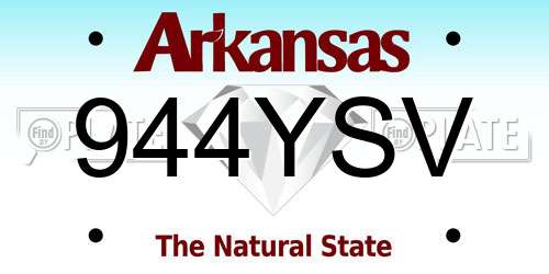 944YSV Arkansas License Plate