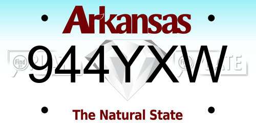 944YXW Arkansas License Plate