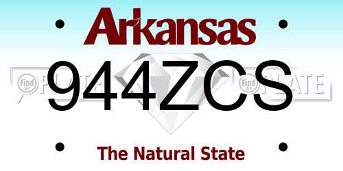 944ZCS Arkansas License Plate