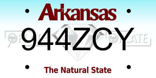 944ZCY Arkansas License Plate