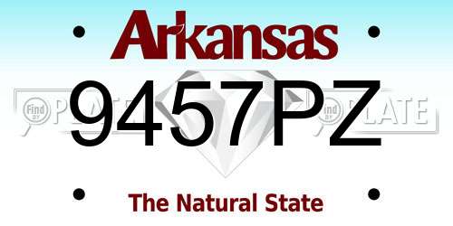 9457PZ Arkansas License Plate