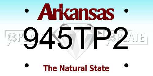 945TP2 Arkansas License Plate