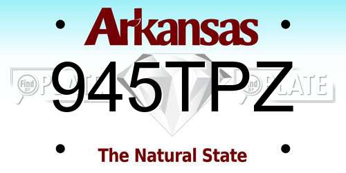 945TPZ Arkansas License Plate