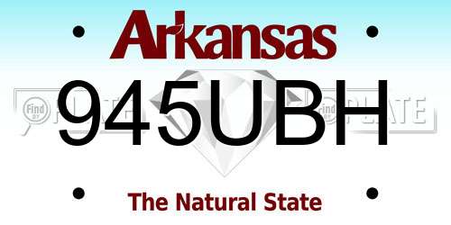 945UBH Arkansas License Plate